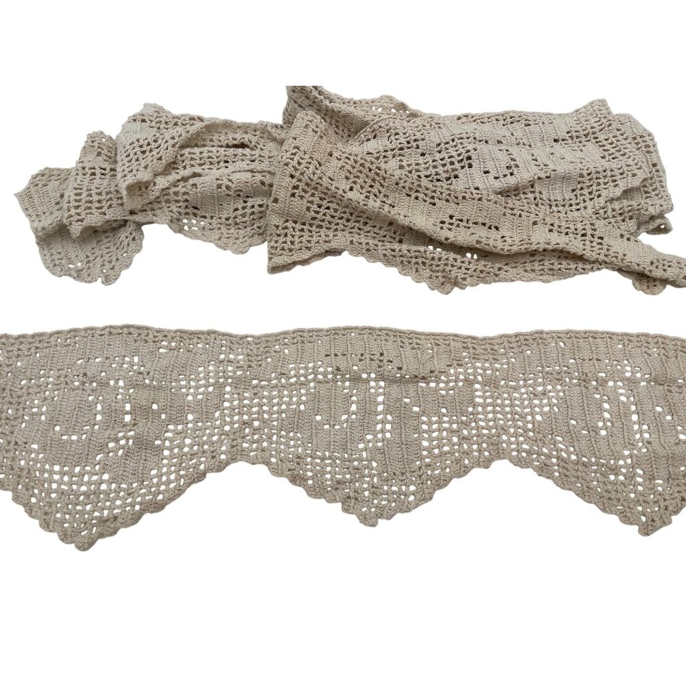 Vintage Beige Crochet Lace Trim & Doilies Collection